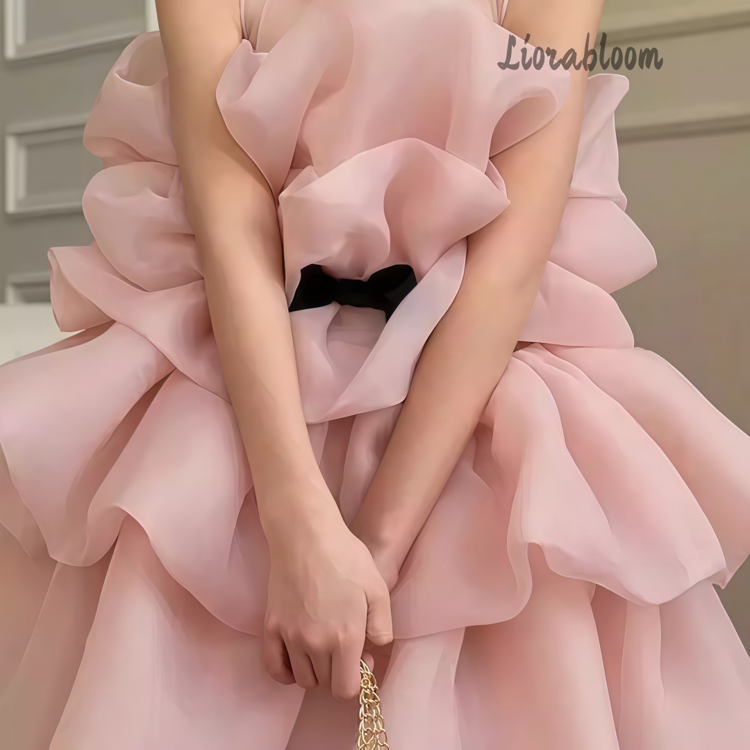 Women Formal Party Wear Dress - Çok Renkli Katmanlı Kız Çocuk Abiye