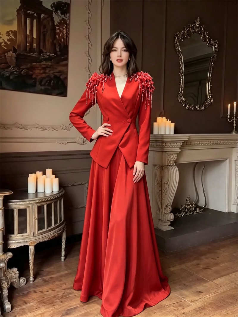 Bej Kadın Takım Etek Seti 2 Pa - Women Formal Party Wear Dress incelemesi ve fiyatı