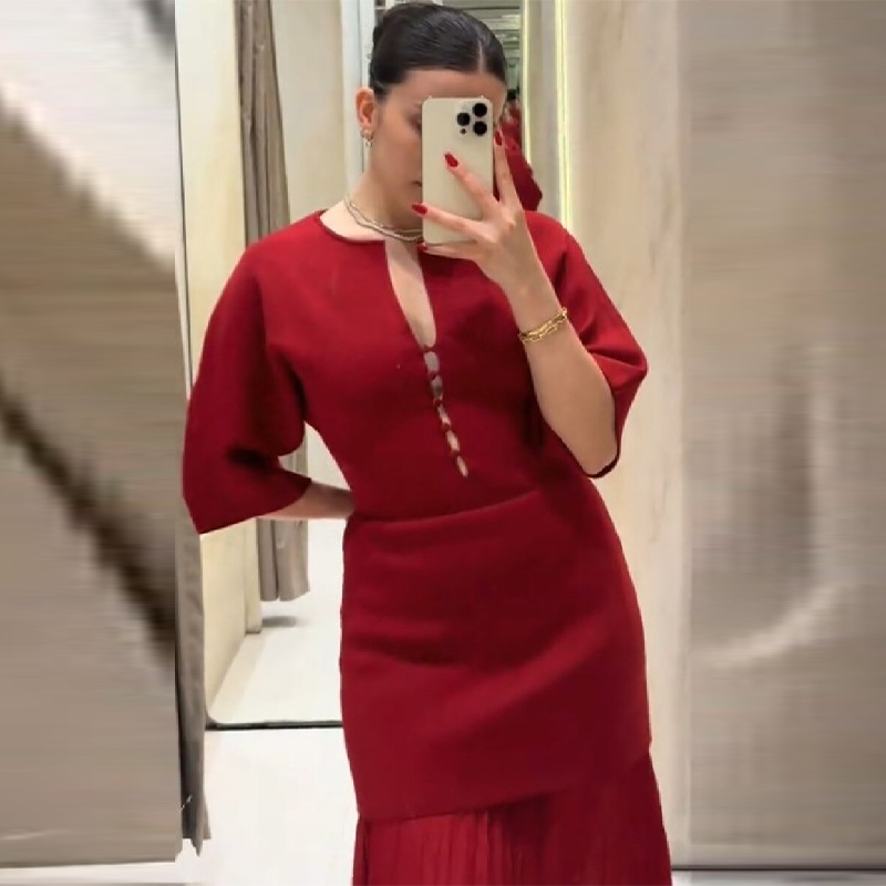 Kadın Zarif Bordo Pileli Maxi  - Women Formal Party Wear Dress incelemesi ve fiyatı
