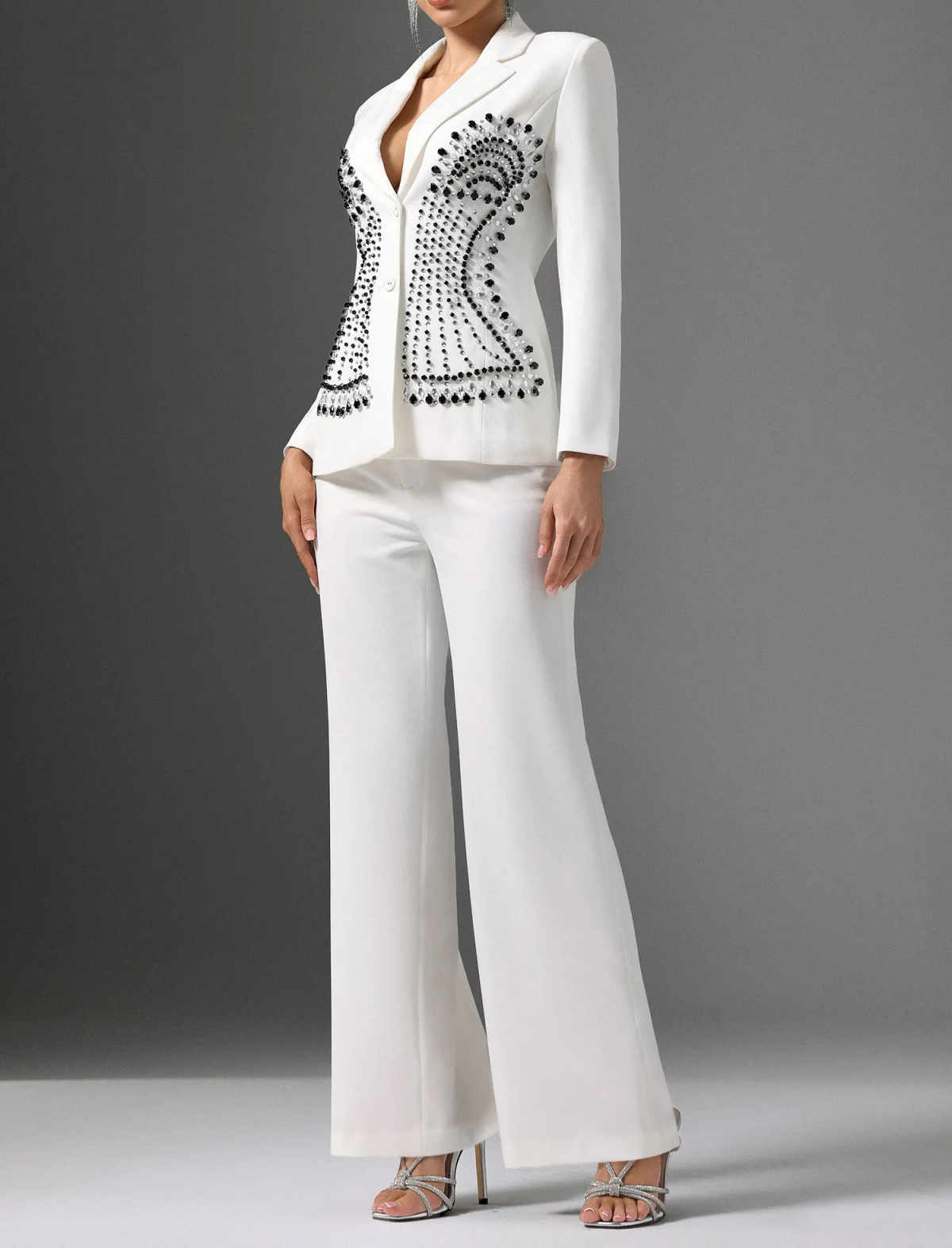 Beyaz Kadın Blazer Elbise Özel - Women Formal Wear Black And White incelemesi ve fiyatı
