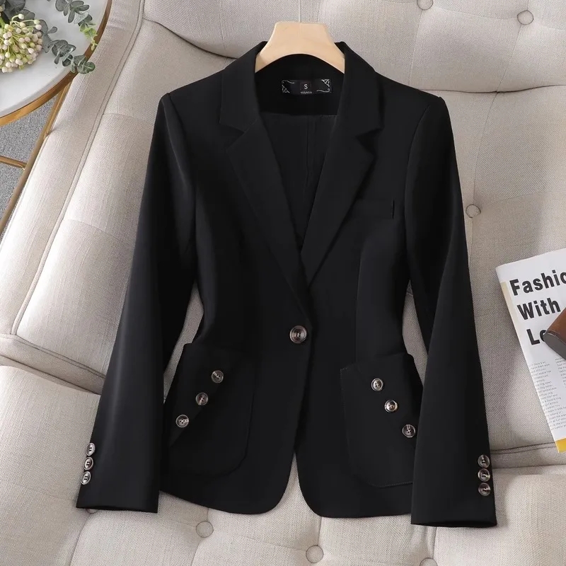 İlkbahar sonbahar kadın Blazer - Women Formal Wear Black And White incelemesi ve fiyatı